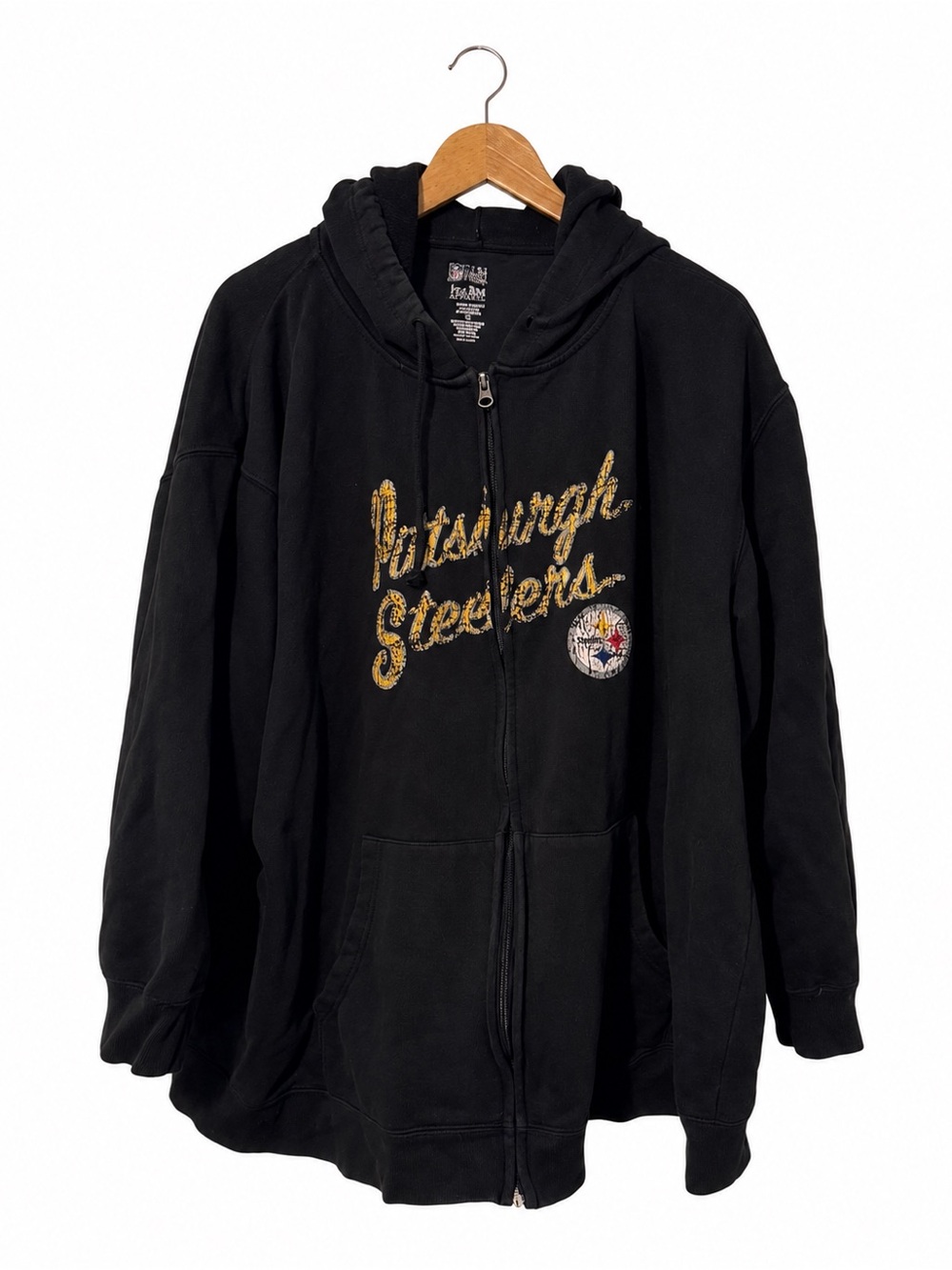 NFL Pittsburgh Steelers Women’s 3XL Full Zip Hoodie Black Gold